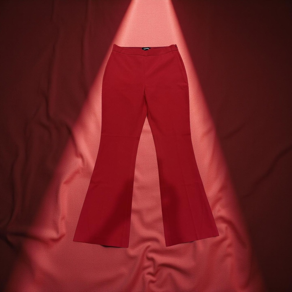 Express Vibrant Red Flare Pants